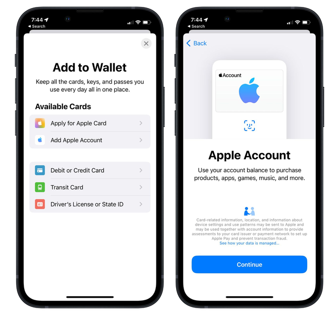 民权苹果手机维修分享iOS 15.5钱包App如何添加 Apple 账户 